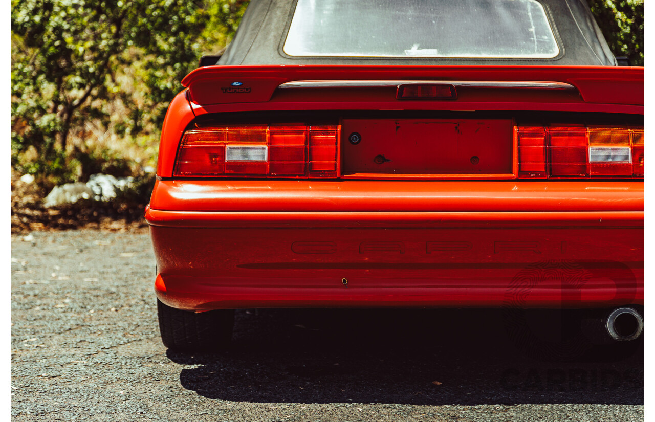 11/1989 Ford Capri Turbo SA 2d Convertible Red 1.6L