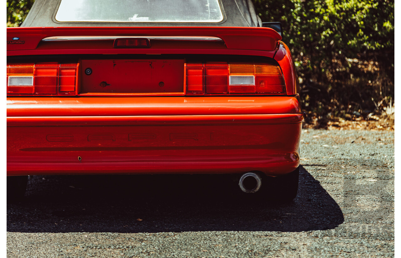 11/1989 Ford Capri Turbo SA 2d Convertible Red 1.6L