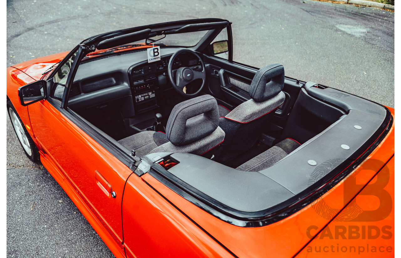 11/1989 Ford Capri Turbo SA 2d Convertible Red 1.6L