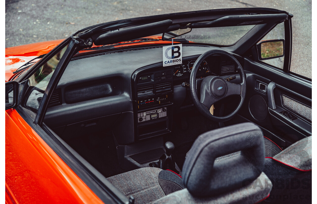 11/1989 Ford Capri Turbo SA 2d Convertible Red 1.6L