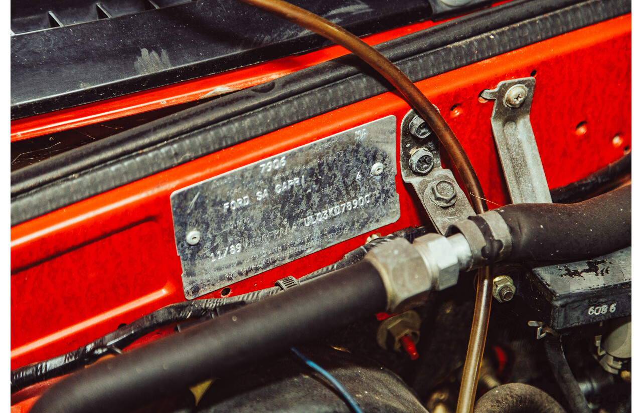 11/1989 Ford Capri Turbo SA 2d Convertible Red 1.6L