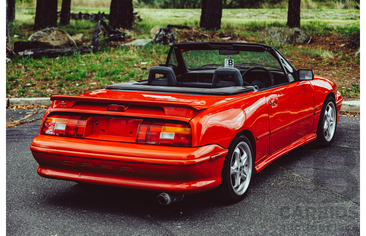 11/1989 Ford Capri Turbo SA 2d Convertible Red 1.6L