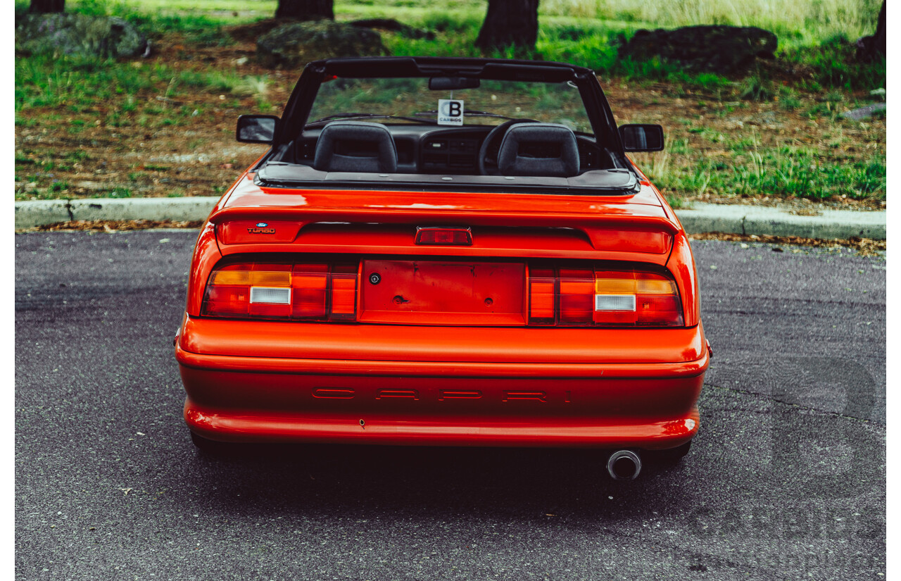 11/1989 Ford Capri Turbo SA 2d Convertible Red 1.6L