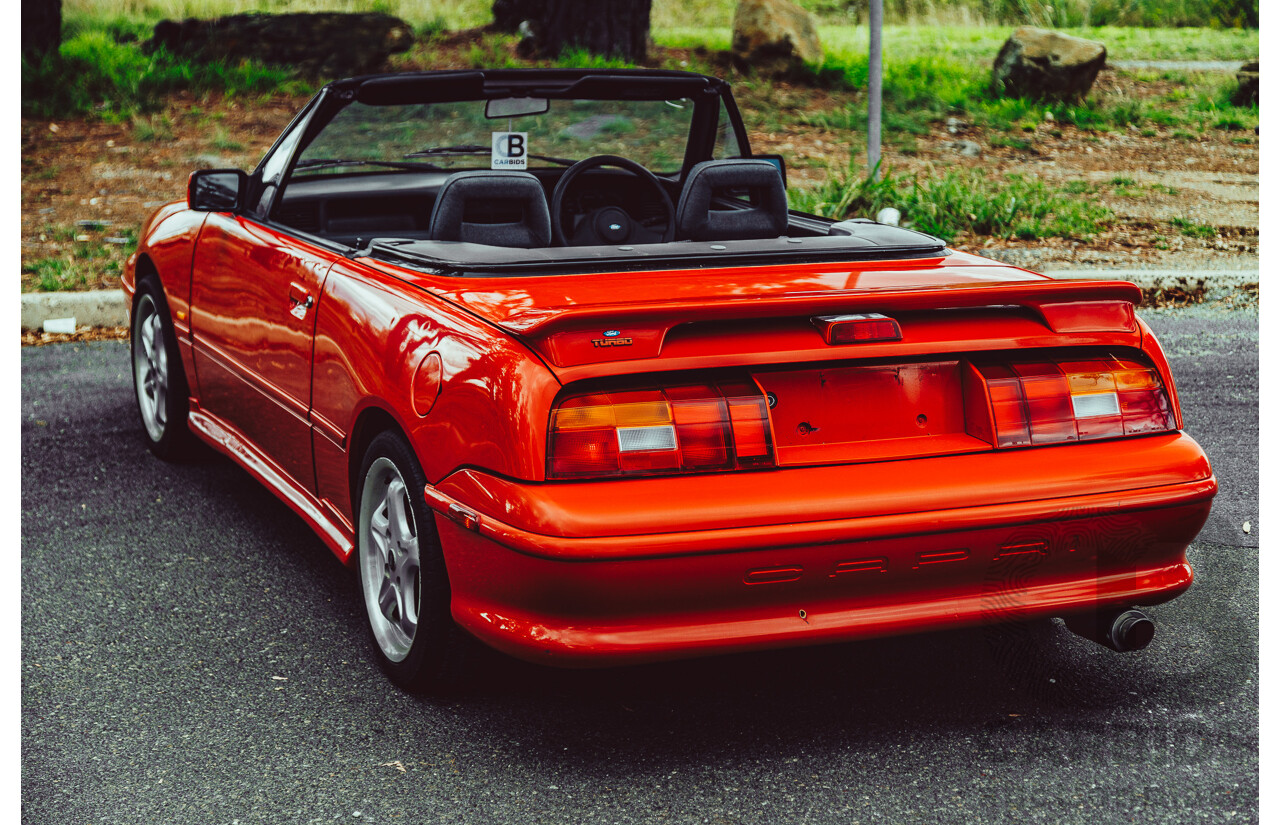 11/1989 Ford Capri Turbo SA 2d Convertible Red 1.6L