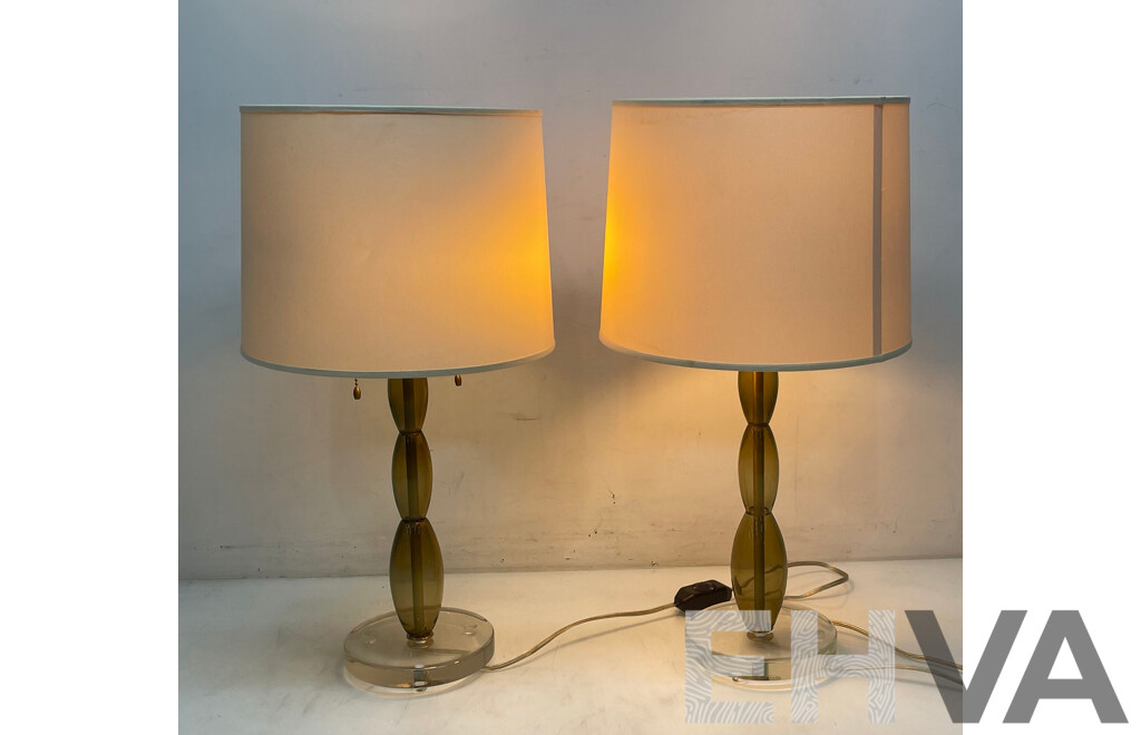 Leviton Glass Lounge Lamps - Set of 2
