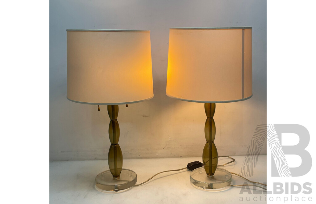 Leviton Glass Lounge Lamps - Set of 2