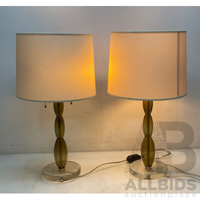 Leviton Glass Lounge Lamps - Set of 2