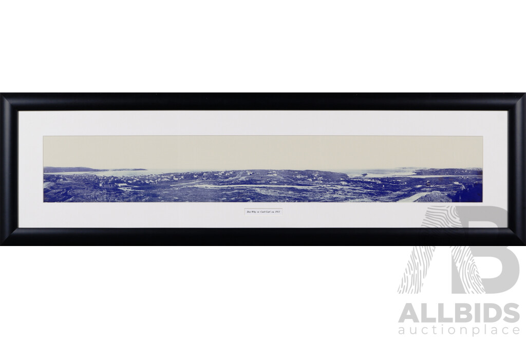 Dee Why to Curl Curl, Cyanotype Panoramic Photograph, (c1913), 43 x 143 cm (frame)