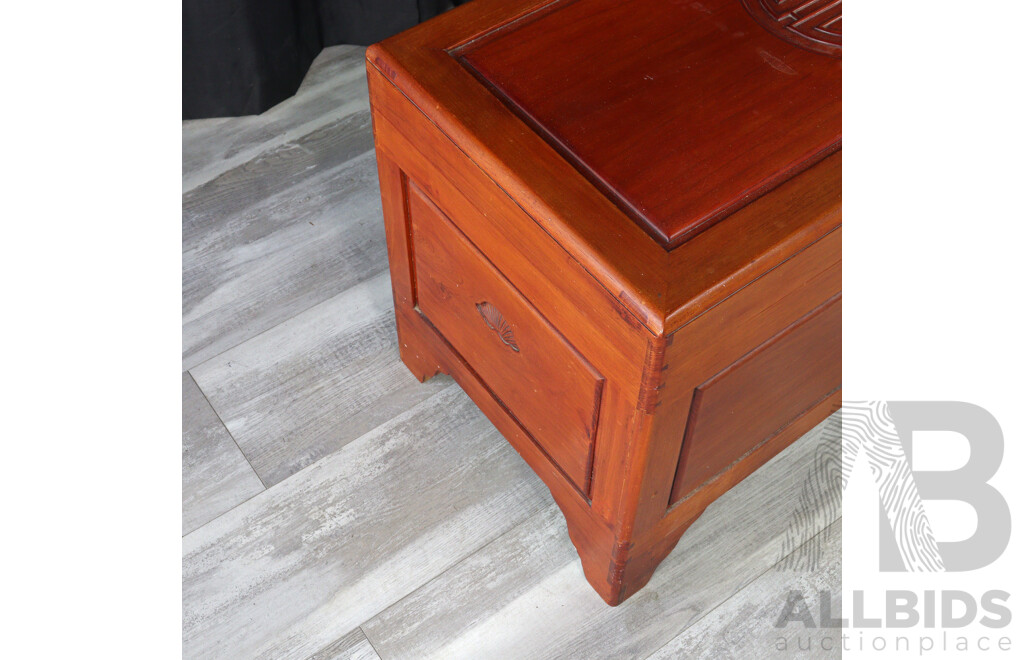 Chinese Hardwood Lift Top Trunk