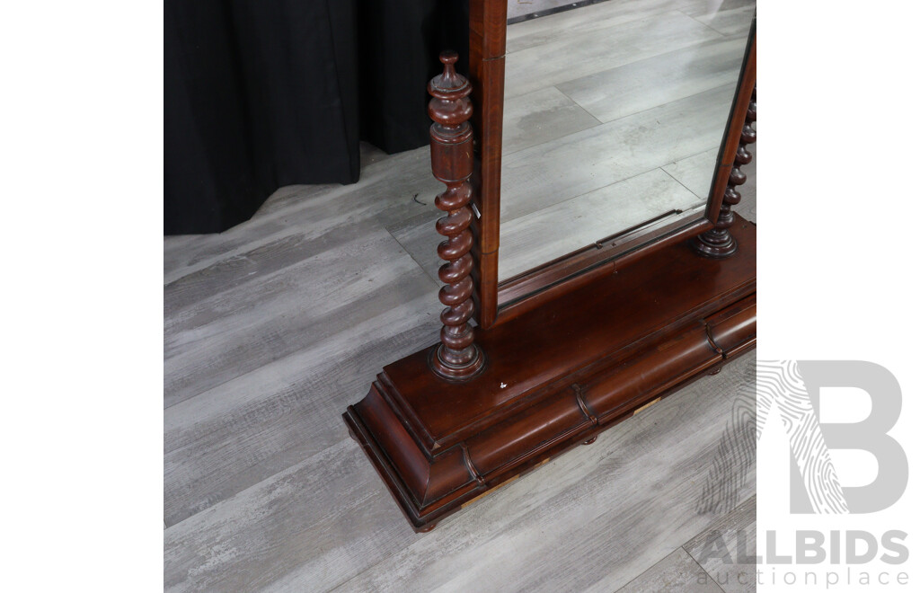 Restorable Victorian Mahogany Toilet Mirror