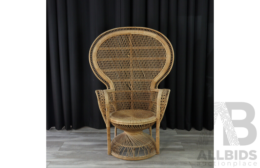 Vintage Cane Peacock Chair