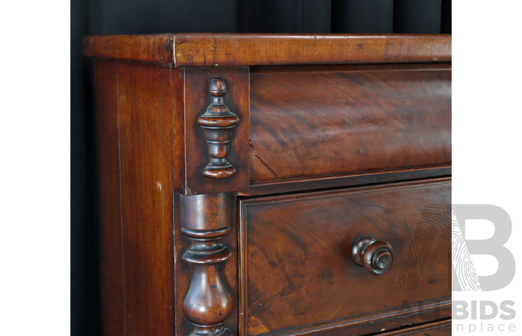 Victorian Mahogany Chest of Four Drawers