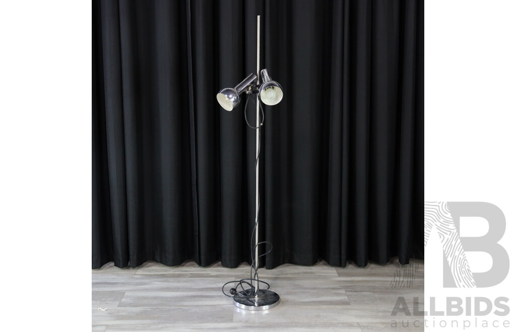 Chrome Twin Shade Floor Lamp