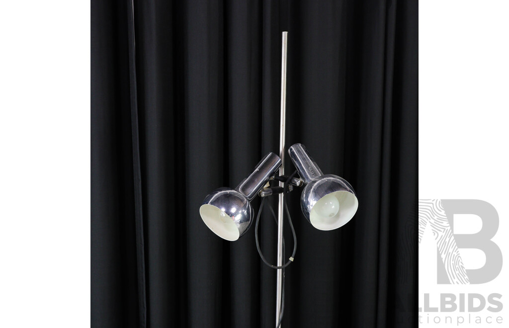 Chrome Twin Shade Floor Lamp