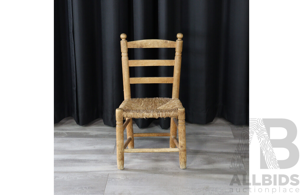 Wooden Toddler Chair with Rush Seating