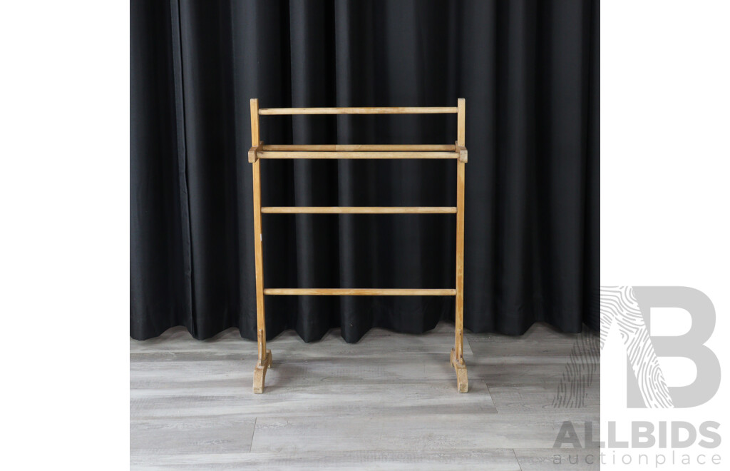 Vintage Pine Towel Rail Stand