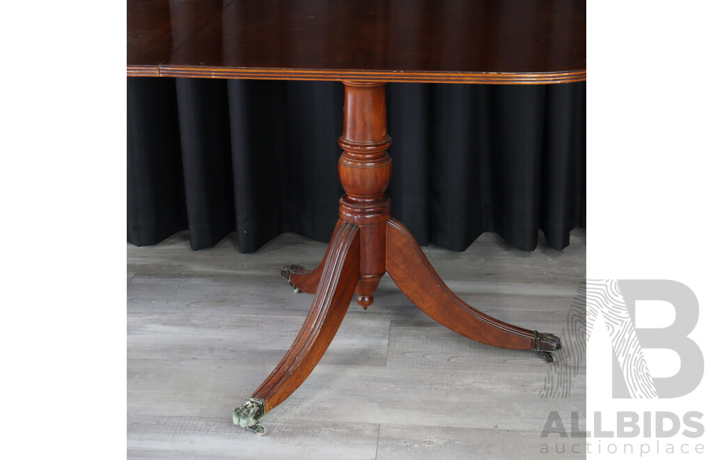 Regency Style Twin Pedestal Extension Dining Table