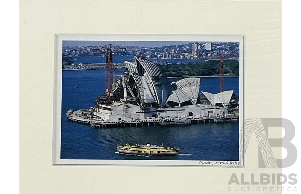 Collection of Four Unframed Prints, Including the Lump Fish, Hand Coloured Copper Plate Engraving, by H. Block, Published by J. Wilkes (1802), Sydney Opera House Under Construction (1966) and More (4)