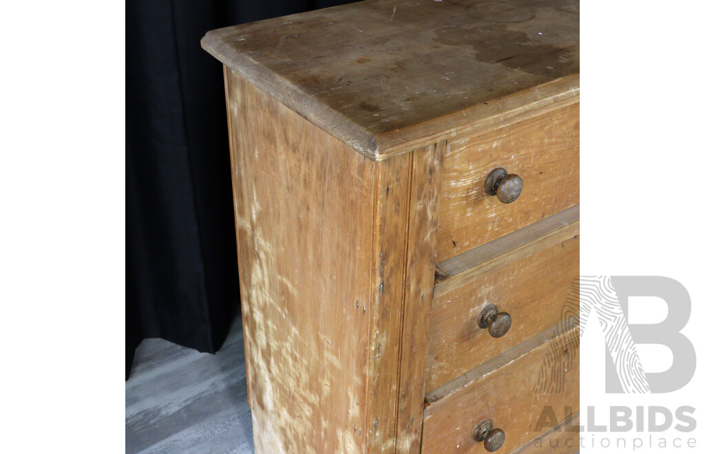 Edwardian Pine Three Drawer Chest