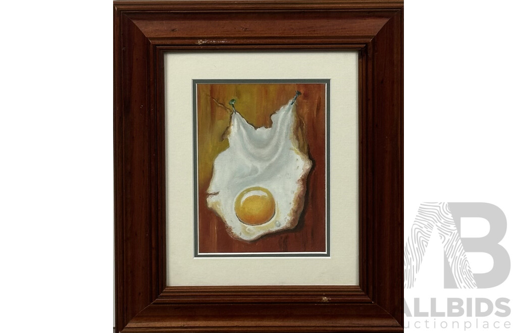 Lazo Stankovic, (20th Century, Australian), Fried Egg, Bright Pair of Oils on Canvas, 39 x 33 cm (frame)
