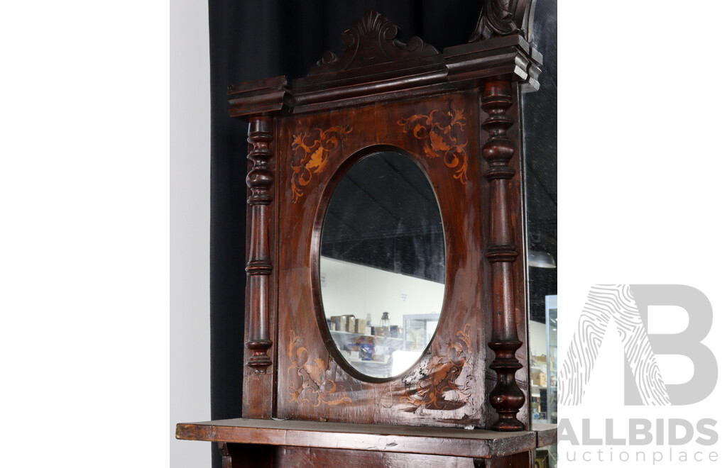 Victorian Inlaid Mirrored Back Sideboard