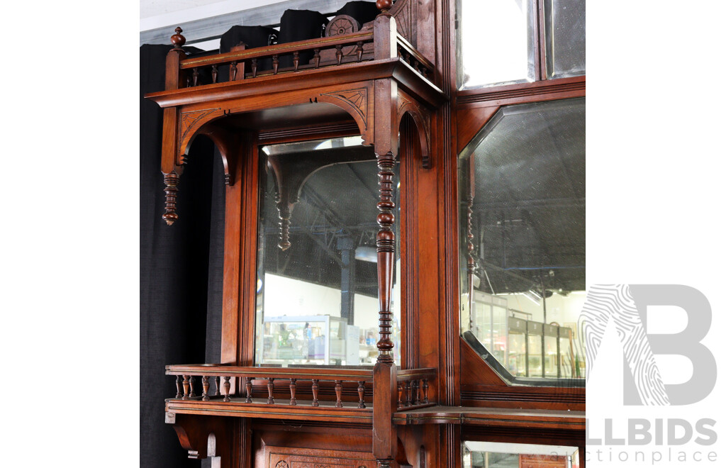 Victorian Mahogany Four Door Mirrored Back Sideboard