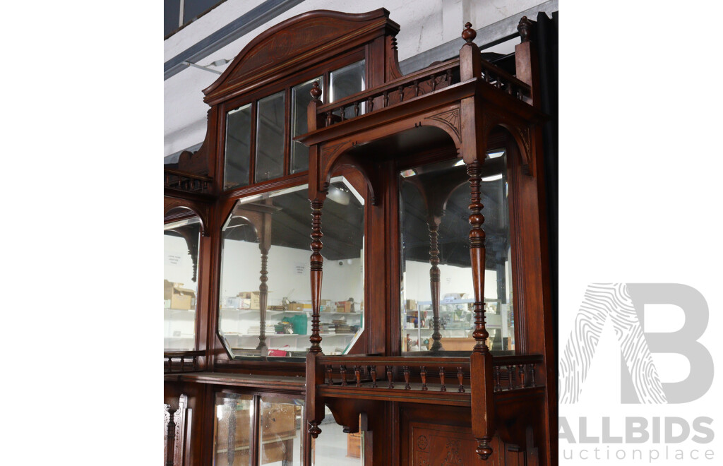 Victorian Mahogany Four Door Mirrored Back Sideboard