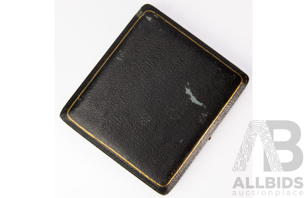 Antique Set Six Sterling Silver Apostle Coffee Spoons in Case, Sheffield 1916, Weight 76gm