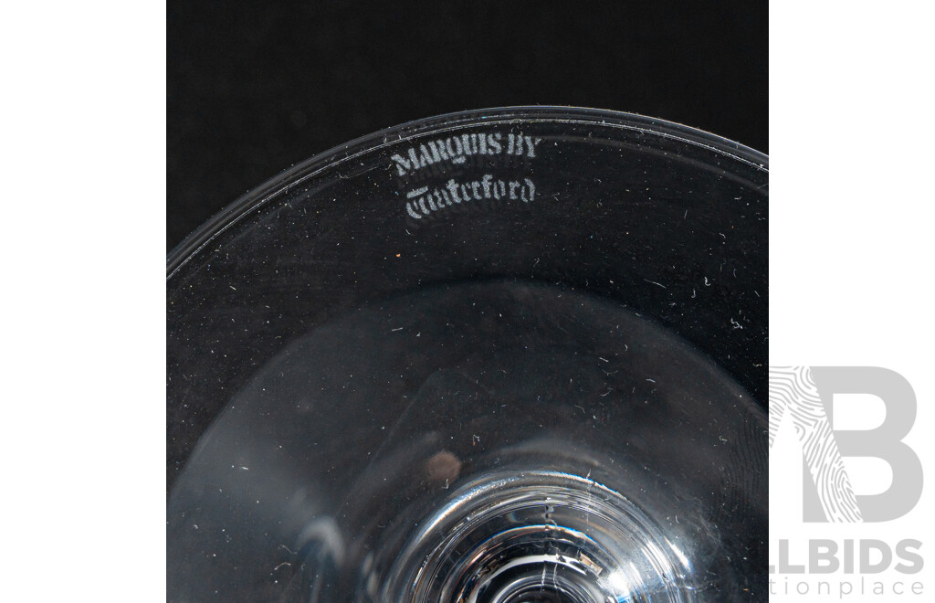 Collection Six Stuart Crystal Tumblers, Marquis for Waterford Crystal Pair Martini Glasses and Le Taster Glass by L'esprit & Levin