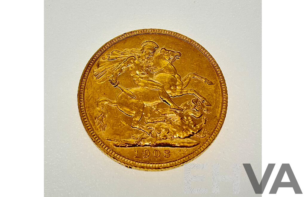 Australian 1903 KEVII Gold Sovereign, Perth Mint .917