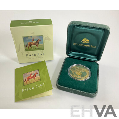 Australian RAM 2000 Proof Five Dollar Coin, 70th Anniversary of Phar Lap