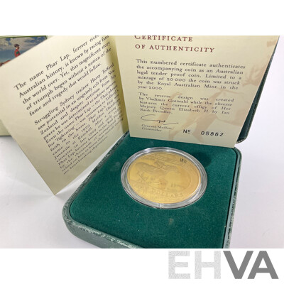 Australian RAM 2000 Proof Five Dollar Coin, 70th Anniversary of Phar Lap