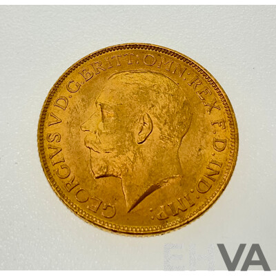 Australian 1915 KGV Gold Sovereign, Sydney Mint .917, Ex Bank of Albania Gold Sale 1990/91
