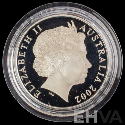 Australian RAM 2002 Silver Proof/Gold Inserts One Dollar Coin, Melbourne Mint 130 Years .999