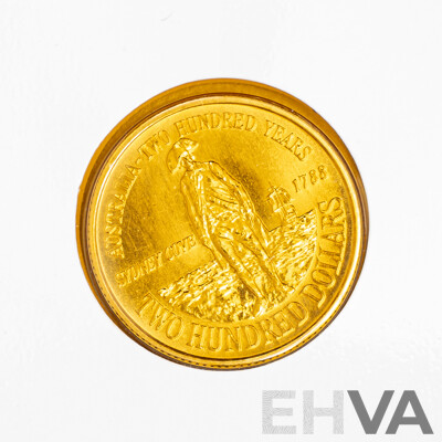 Australian RAM 1988 Gold Two Hundred Dollar Coin, Australia 1788-1988, Sydney Cove