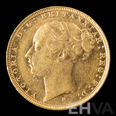 Australian 1886 QV Gold Sovereign, St George Reverse, Melbourne Mint .917