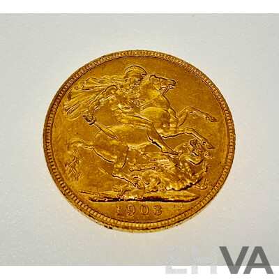 Australian 1903 KEVII Gold Sovereign, Perth Mint .917