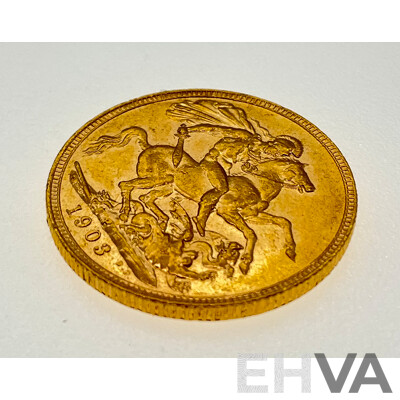 Australian 1903 KEVII Gold Sovereign, Perth Mint .917