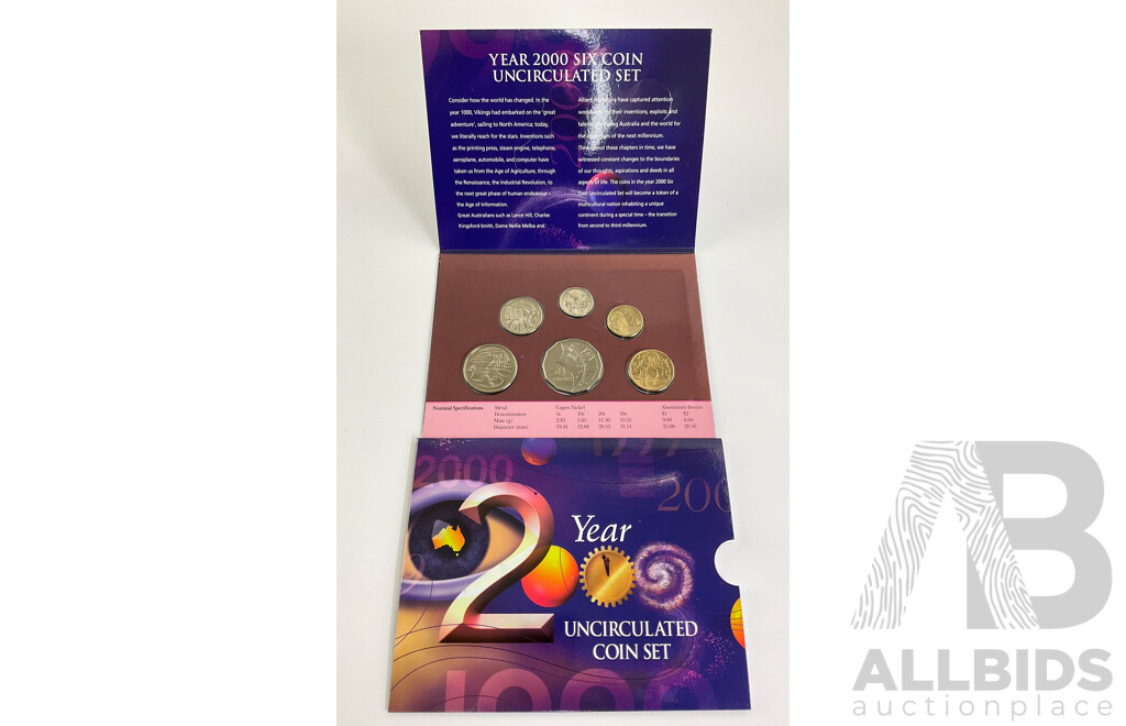 Australian RAM 2000 Six UNC Coin Set, Millennium