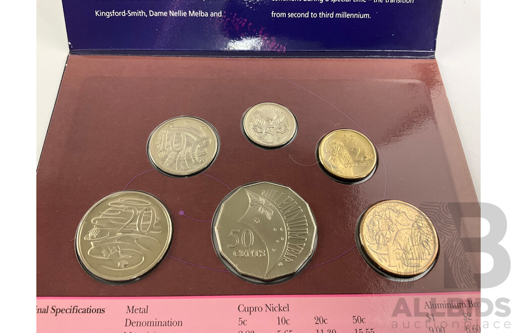 Australian RAM 2000 Six UNC Coin Set, Millennium