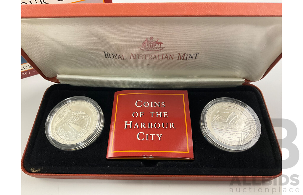 Australian RAM 1997 Silver Ten Dollar Coins of the Harbour City .999