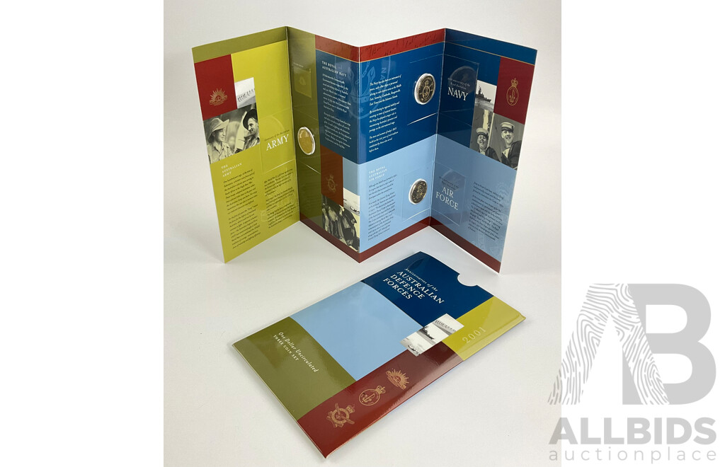 Australian RAM 2001 Australian Defence Forces Three One Dollar Coin Set