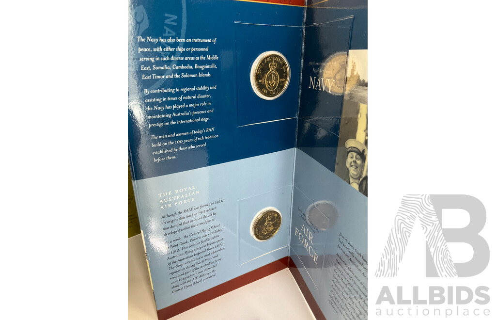 Australian RAM 2001 Australian Defence Forces Three One Dollar Coin Set