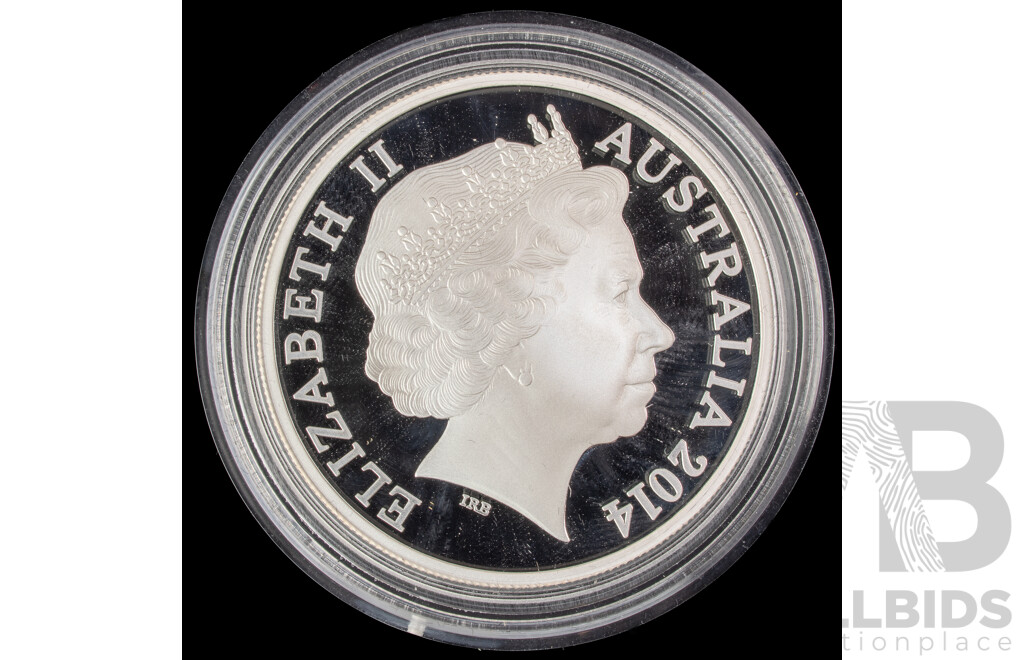 Australian RAM 2014 One Dollar Coloured Silver Proof Coin, Graham - Australian Saltwater Crocodiles .999