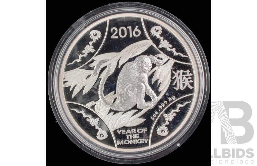 Australian RAM 2016 Silver Proof Ten Dollar Coin, Lunar Series Year of the Monkey .999