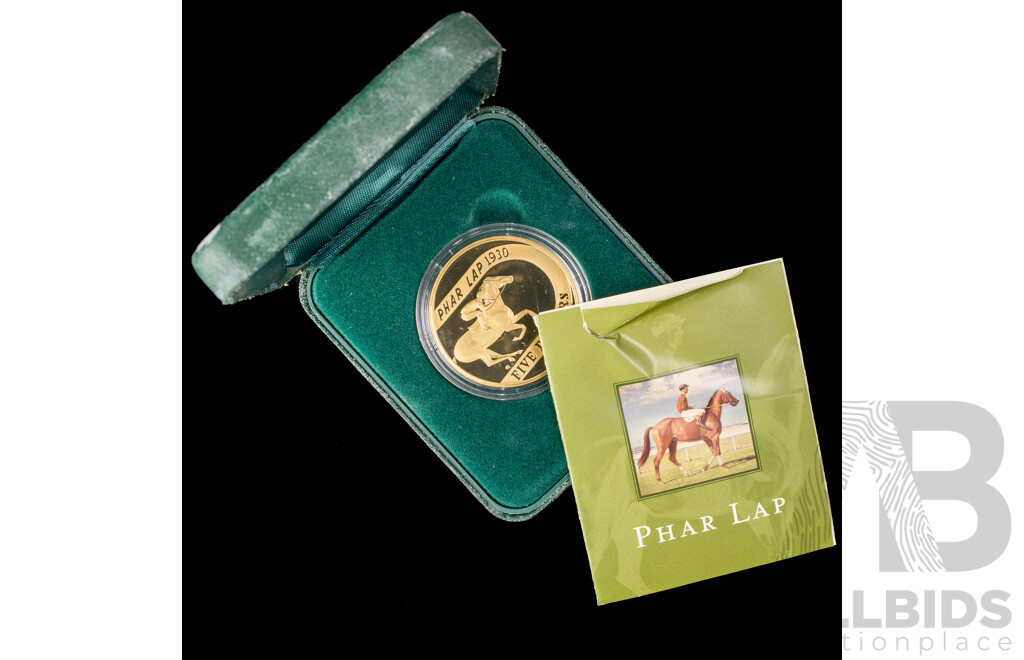 Australian RAM 2000 Proof Five Dollar Coin, 70th Anniversary of Phar Lap