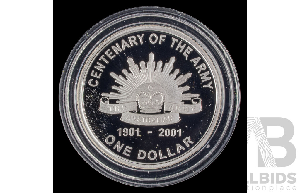 Australian RAM 2001 Silver One Dollar, Centenary of the Australian Army .999