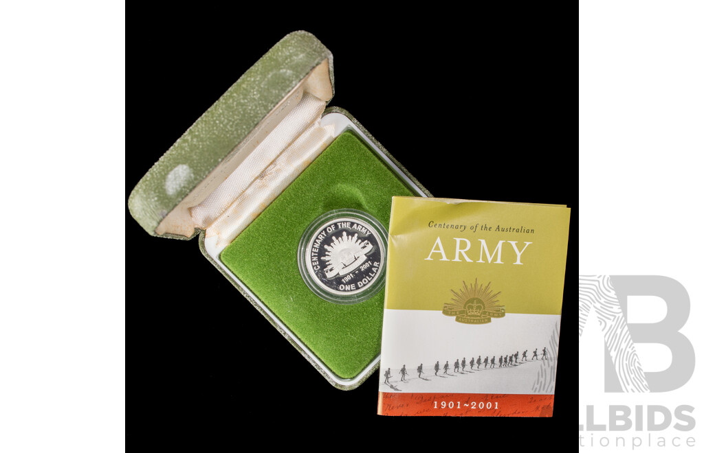 Australian RAM 2001 Silver One Dollar, Centenary of the Australian Army .999