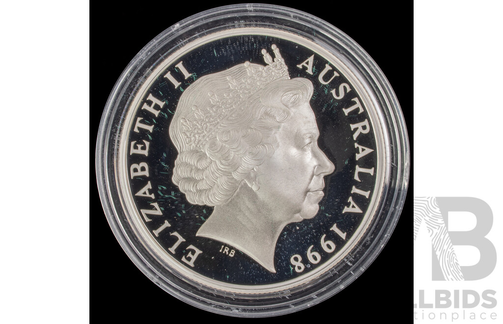 Australian RAM 1998 Silver Proof Ten Dollar Coin, Australia's Endangered Species, Northern Hairy Nosed Wombat .925