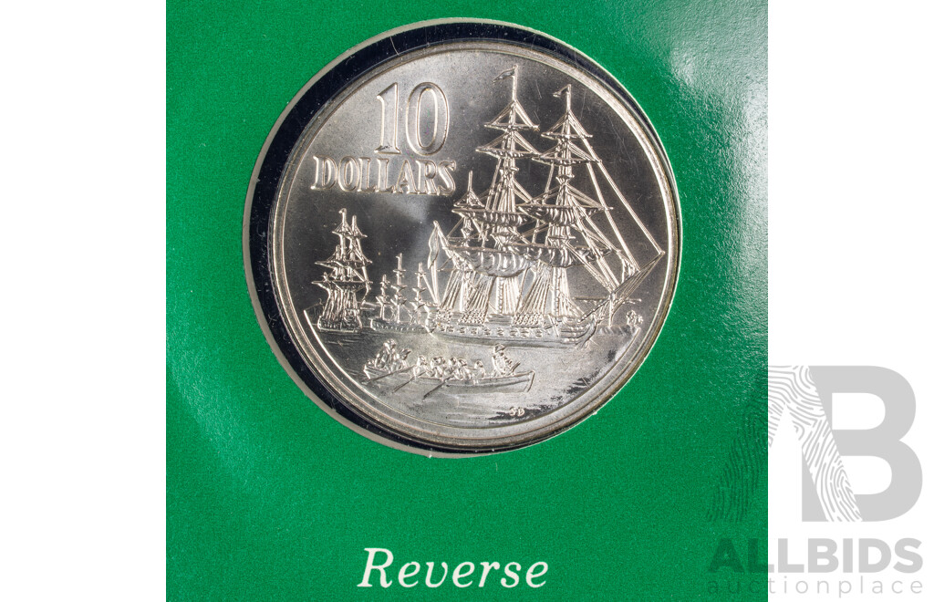 Australian RAM 1988 Silver UNC Ten Dollar Coin, Bicentennial .925